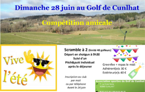 Erreur de date Compétition 'Vive l'été'  Scramble à 2 (Equipes tirées au sort) et pitch&amp;putt individuel l'apm
